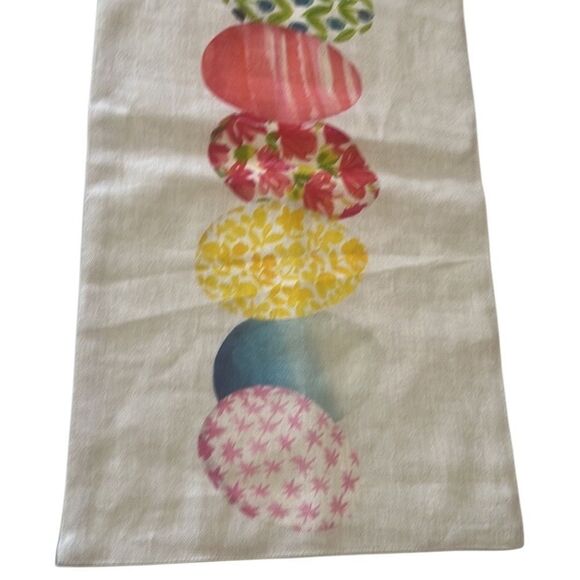 The Farmhouse by Rachel Ashwell Easter Egg Linen Spring Table Runner Size 14x48 - Picture 4 of 7